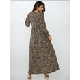 thumbnail image 7 of Printed Crew Neck Maxi Dress with Belt, 7 of 7