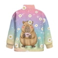 thumbnail image 5 of Uorisanigo Girls Half Zip Pullover Sweatshirt Soft Lightweight Rainbow Daisy Capybara Half Zipper Crop Tops Size 9-10 Long Sleeve Lapel Zipper Sweatshirt Oversized Workout Shirts, 5 of 7