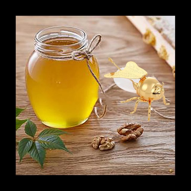 Lujoso Metal Honey Containers With Dipper Honey Storage Jar Adorno para Almacenamiento Gold