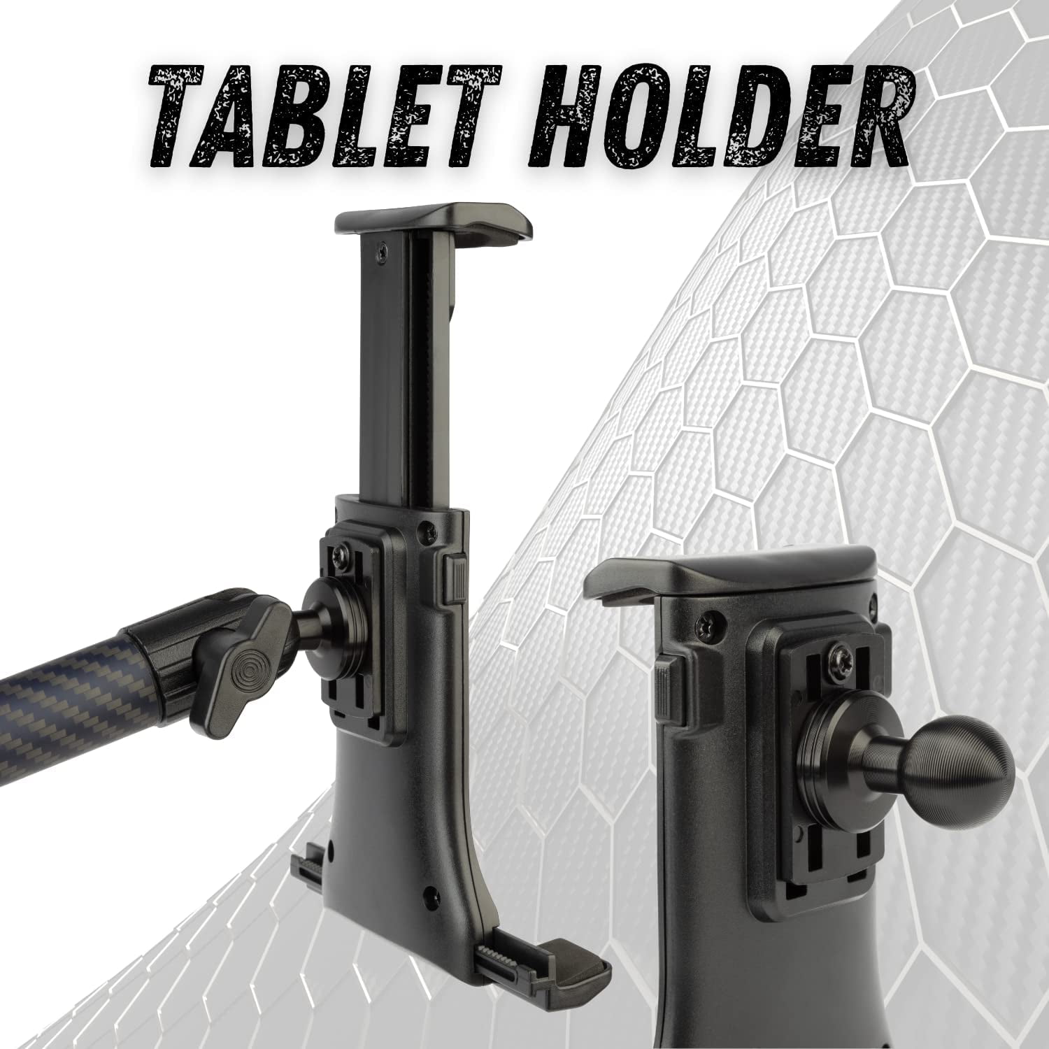 Bulletpoint Mounting Solutions Universal Tablet Mount for Truck Compatible  with Apple iPad Samsung Tablets 20mm Integrated Ball with 7cm Matte