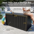 thumbnail image 2 of ZEUKMXOO 75-Gallon Outside Storage Box Waterproof, Large Outdoor Storage Bin for Patio Deck Garden, Black Heavy Duty Container with Lid, Bottom Casters, 2 of 7
