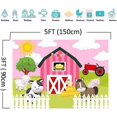 thumbnail image 5 of Fondo de fotografía con temática de animales de granja de color rosa dulce, suministros para fiestas de cumpleaños infantiles, lindo fondo de foto de granja, decoraciones para baby shower, vinilo, 5 of 5