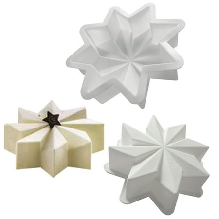 

High Hardness Non-Stick Cake Mold- Silicone Clear Texture 8-Pointed Star Baking Mold Kitchen Supplies