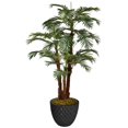 thumbnail image 1 of Vintage Home Artificial Faux Real Touch 72" Tall Palm With Eco-Paper Planter And Black Honeycomb Fiberstone Planter, 1 of 3