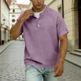thumbnail image 5 of Klisyaur Fashion Tee Tops for Mens Short Sleeve with Button Casual Breathable Lightweight Comfortable Summer Basic Shirts, 5 of 5