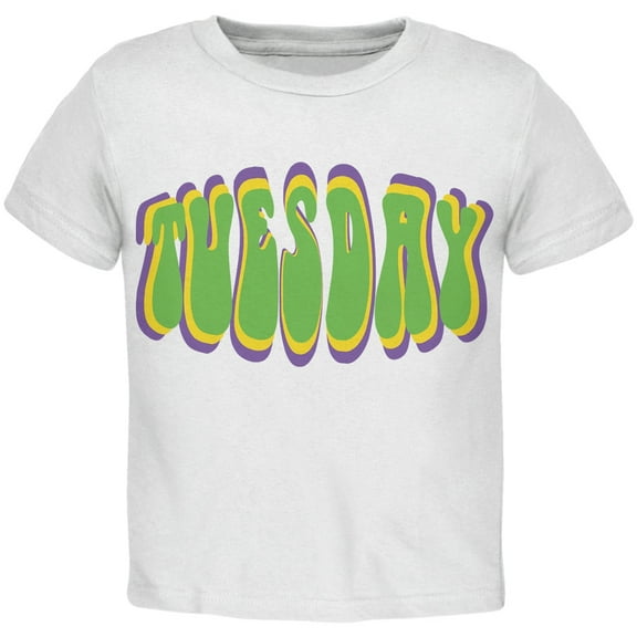 Fat Tuesday Mardi Gras White Toddler T-Shirt - 2T