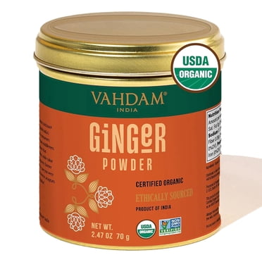 VAHDAM Organic Ginger Powder Spice, 2.47 oz | USDA Organic Ground Ginger Root, Non-GMO, Gluten-Free Cooking & Baking Spice