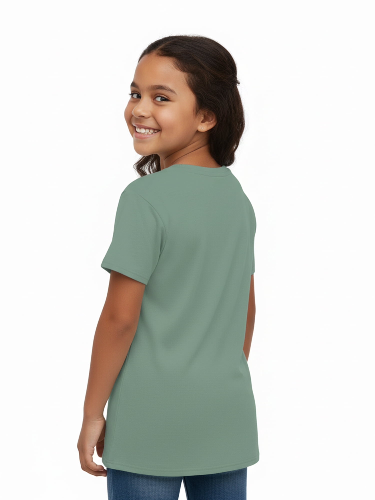 Wonder Nation Girls Faux Applique 76 Graphic Tee with Short Sleeves, Sizes 4-18