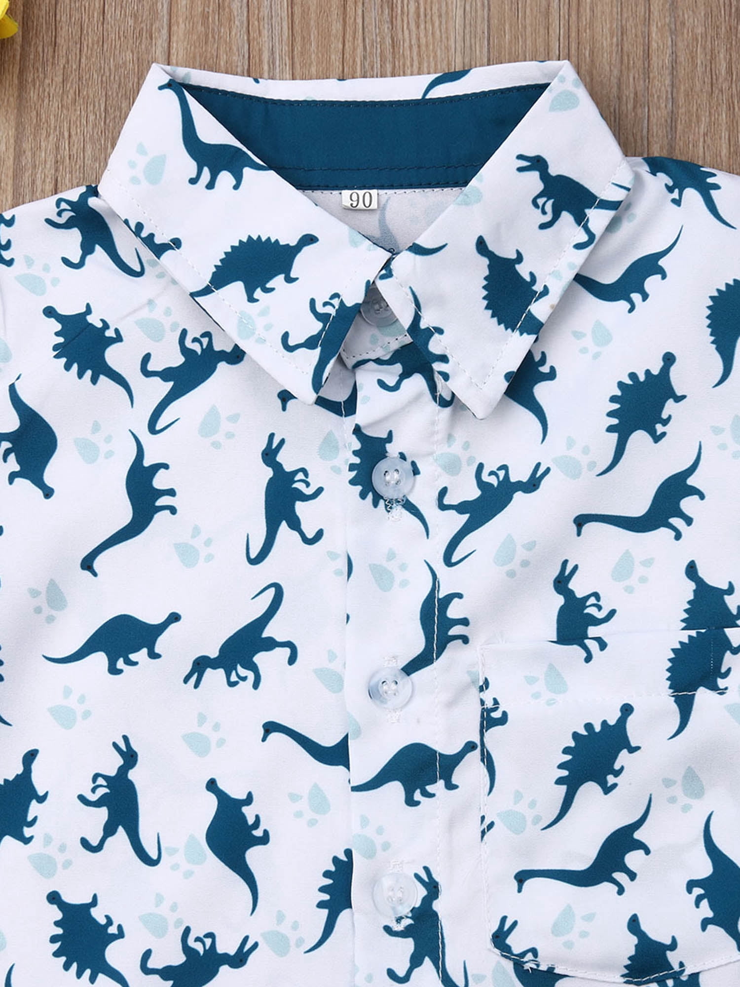 Toddler Baby Boy Outfits 1T 2T 3T 4T 5T 6T Clothes Summer Kids Dinosaur Pattern Short Sleeve Button Down Shirt  Shorts Set