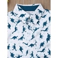 thumbnail image 5 of Hirigin Toddler Baby Boy Outfits 1T 2T 3T 4T 5T 6T Clothes Summer Kids Dinosaur Pattern Short Sleeve Button Down Shirt  Shorts Set, 5 of 7