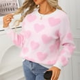 thumbnail image 6 of Fengactive Cute Heart Sweater for Women Knitted Love Sweaters Tops Valentine's Day Outfits Crewneck Long Sleeve Pullover Shirts, 6 of 9
