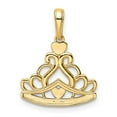thumbnail image 3 of Diamond2Deal 14K Yellow Gold and White Rhodium Crown Pendant for Women (L- 0.85 in, W- 0.67 in), 3 of 4