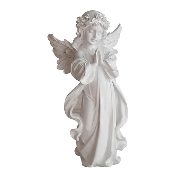 Estatua de ángel, adorno de mesa, decoración para el hogar, figura de querubín de oración, blanca, 1 unidad. Los 30x15cm