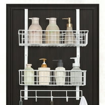 2-Tier Over-the-Door Hanging Basket - White