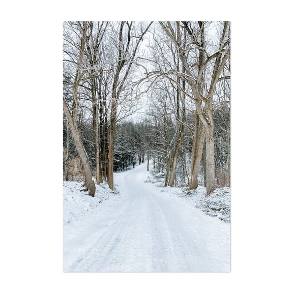 Snowy Road 04 - Glen Rock Pennsylvania Photography Unframed Wall Art Print 5 x 7 inches