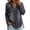 Dark Gray, variant on Women's Tencel Denim Henley Tunic Top, V Neck Long Sleeve Blouse with Rolled Cuffs, Side Split Hem and Loose Fit