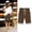 Brown, variant on Womens Striped Patchwork Shorts Knee Length Cotton Drawstring Elastic Waist Wide Leg Shorts Summer Casual Beach Pant with Pockets