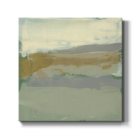 Wexford Home Sage & Gold Swipe I-Premium Gallery Wrapped Canvas, 10" x 10" - Ready to Hang