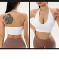 thumbnail image 4 of ZMHEGW Wireless Women's Bra Halter Wire-Free Bralettes Solid Print White L 1-Pack, 4 of 5
