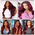 thumbnail image 2 of Extensiones de pelo Nuailisex 1b/99j Burgundy Body Wave 45cm, 2 of 8