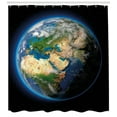 thumbnail image 3 of Ambesonne Earth Shower Curtain, Vivid Blue Seas Greenery, 69"Wx70"L, Blue Green Sand Brown, 3 of 3