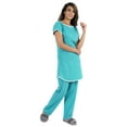 thumbnail image 3 of Bimba 2pc Pajama Set For Women 100% Cotton Nightwear Set Plain Sleepwear, 3 of 7