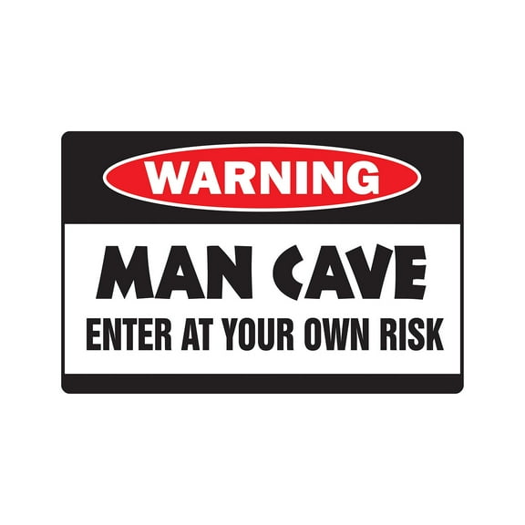 MAN CAVE Warning Aluminum Sign hangout room mancave Aluminum Signs beer cigar TV darts smoke