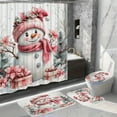 thumbnail image 5 of Christmas Shower Curtain 4-Piece Set, Santa Themed Bathroom Kit with Non-Slip Mats & Toilet Mat, 5 of 6