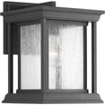 thumbnail image 3 of Progress Lighting Endicott 1-Light Outdoor Wall Lantern, Textured Black, Linen Glass Shade, 3 of 5