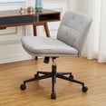thumbnail image 2 of Silla de Escritorio sin Brazos Cruzados con Asiento Ancho + Altura Ajustable, Silla de Oficina Giratoria 360° con Ruedas para Máxima Comodidad, 2 of 36