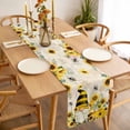 thumbnail image 3 of Yellow Gnomes Table Runner - 70 Inch Long, Kitchen Dining Table Runner Dresser Scarves, Sunflower Floral Bee Vintage Farmhouse Decor for Coffee Tables Wedding Party Banquet, 3 of 8