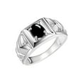 thumbnail image 2 of RYLOS Men's Rings Sterling Silver Rings Designer Weave Band 7X5MM Oval Gemstone & Diamond Ring Onyx October Birthstone Rings For Men Size 8, 2 of 6