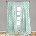 thumbnail image 5 of Ambesonne Teal and White Curtains, Mosaic Floral Detail, Pair of 28"x95", Mint Green White, 5 of 5