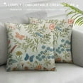 thumbnail image 3 of Creowell  Spring Sage Green Floral Pillow Covers  Wild Flower Plant Butterfly Decorative Pillow Cases Vintage Seasonal Cushion Covers Farmhouse Home Decor for Porch Couch Outdoor, 3 of 5
