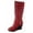 Red, variant on Pure-65 Women's Fashion Round Toe Slouch Large Buckle Wedge Mid Calf Boot Shoes ( Red, 8 )