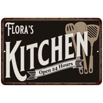 Flora's Kitchen Gift Sign Metal Wall Decor Dift 12x18 112180019356