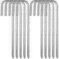 thumbnail image 1 of 10 Pack Ground Anchors, Galvanized Steel Tent Pegs, Fixing Pegs With J-hook, 1 of 5