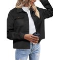 thumbnail image 3 of Zeagoo Shacket Women Cropped Flannel Plaid Button Down Jacket Houndstooth Casual Fall Fashion Coats, 3 of 6
