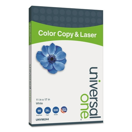 Universal Copier/Laser Paper, 98 Brightness, 28lb, 11 x 17, White, 500 Sheets/Ream