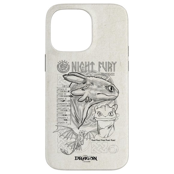 Funda para teléfono DreamWorks Dragons Night Fury Sketch Toothless iPhone 14 Pro Max