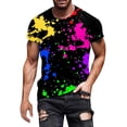 thumbnail image 3 of Mens Tall T Shirts V Neck Short/long Sleeve Big & Tall Summer Vacation Tops Regular Fit Printing Crew Neck Casual Summer Beach Basic Tops, 3 of 5