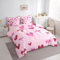 thumbnail image 3 of Castle Fairy Kawaii Love Heart Bedding Comforter Set,Cute Polka Dots King Bedding Sets, 3 of 8