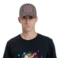 thumbnail image 4 of Pofeuu Mandala Print Adult Adjustable Embroidered Graphic Baseball Hat for Men and Women, 4 of 6