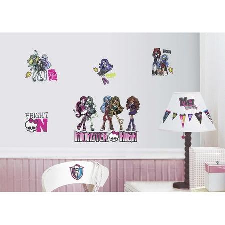 roommates monster high peel and stick decals, 37 pieces - walmart