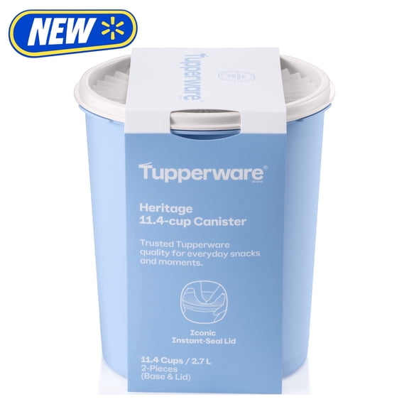 Tupperware Heritage 11.4-Cup Food Storage Canister with Lid, Blue