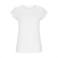thumbnail image 6 of ZOYOEN Girls Ruffle Sleeve Shirts- Crewneck Fashion Casual Summer Eyelet Tops Tees White Size 8 Years, 6 of 9