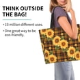 thumbnail image 2 of Pofeuu Yellow Black Plaid Sunflower Print Reusable Grocery Bags - Washable, Foldable, Packable Tote, Large Handles, Heavy Duty, Zippered Top Pouch, 2 of 8