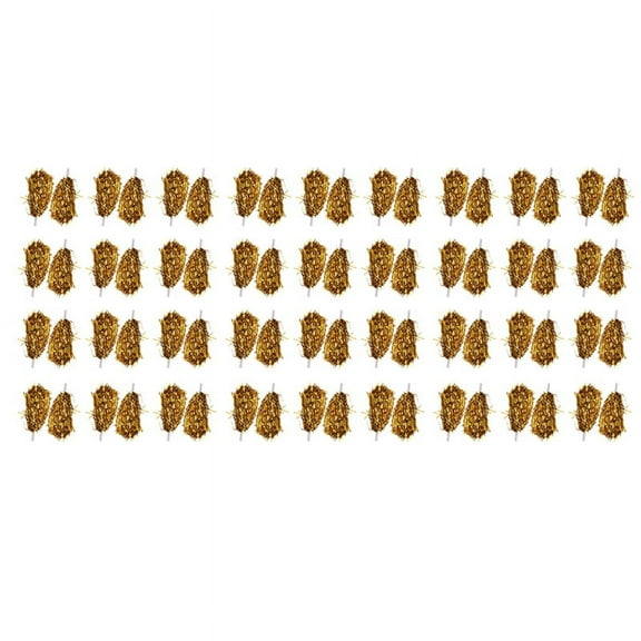 72Pcs Cheerleading Poms Metallic Foil Cheer Poms with Plastic Handle for Adults Kids Cheerleaders Party Yellow