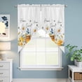 thumbnail image 6 of Swag Valance Curtains for Windows, White Daisy Light Filtering Kitchen Curtains, Spring Floral Elegant Farmhouse Botanical Bees Window Treatment Valances for Living Room, 36x45 - 2 PCS, 6 of 9