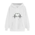 thumbnail image 2 of GaThRRgYP Sweatshirt for Women Long Sleeve,Women's Print Winter Hoodie Pullover Long Sleeved Comfortable Sweatshirt White XL, 2 of 3